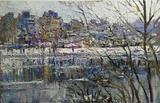 Painting маслом Оболонский зимний этюд