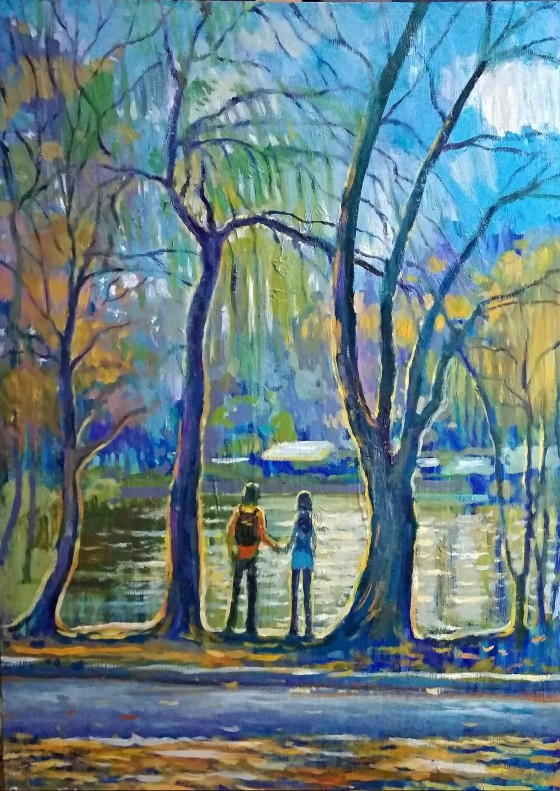 Painting маслом Осенняя любовь