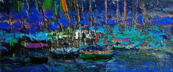 Painting маслом Вечереет на днепре