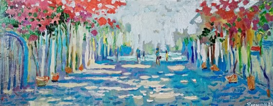 Painting маслом Греческие улочки весной.2021