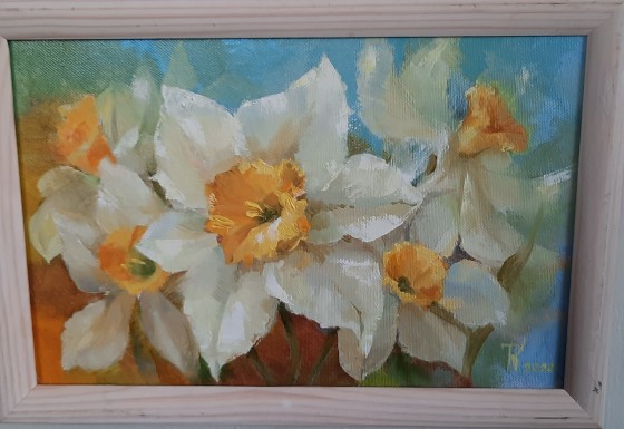 Painting маслом "Нарцисы"