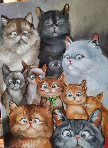 Painting маслом "Фото на день рождение"