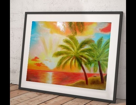 Painting маслом Пляж