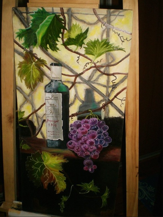 Painting маслом Вино и виноград