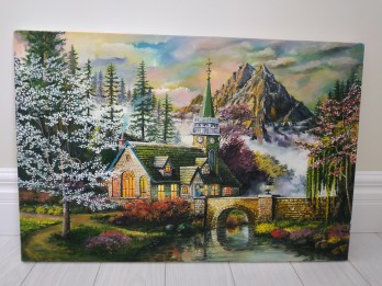 Painting маслом Альпийский пейзаж