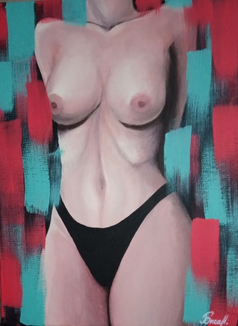 Painting акрилом Девушка в цвете