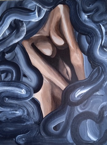 Painting акрилом Запуталась