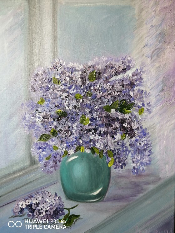 Painting маслом Сирень в вазе