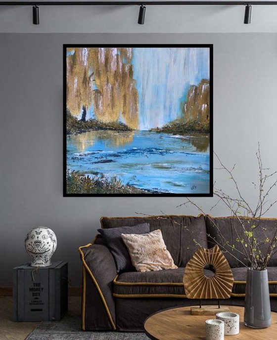 Painting акрилом Золотые ивы