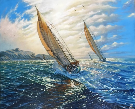 Painting маслом Яхты