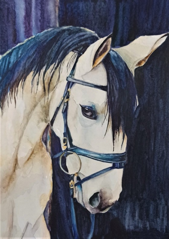 Painting акварелью Лошадь