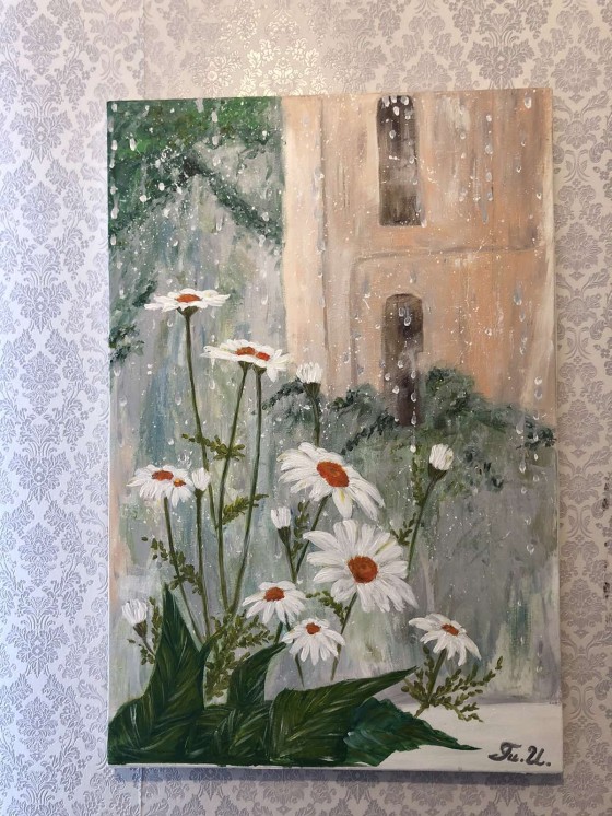 Painting акрилом Ромашки
