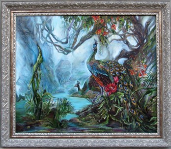 Painting маслом Царство павлинов