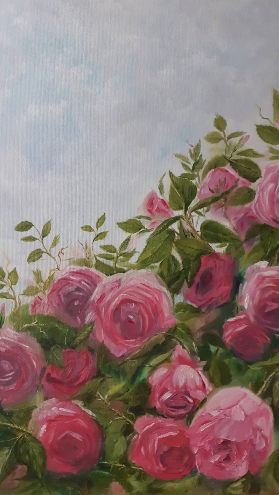 Painting маслом Июльские розы