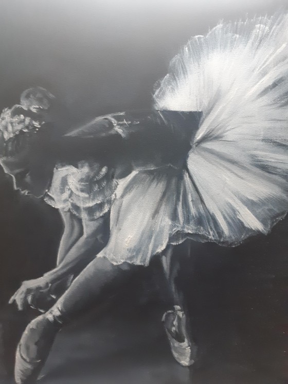 Painting маслом Белый лебедь 