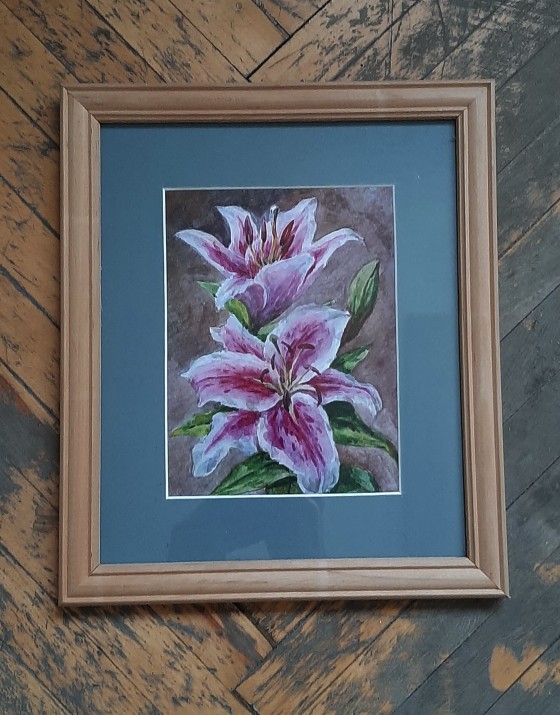 Painting акварелью Лилия