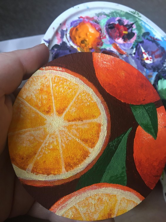 Painting акрилом Апельсины