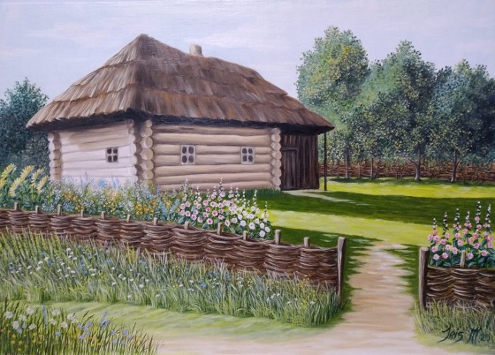 Painting маслом "Rural landscape" 
