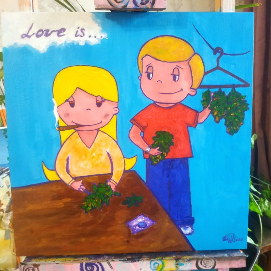 Painting акрилом Love is...