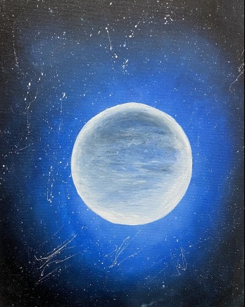 Painting акрилом Луна