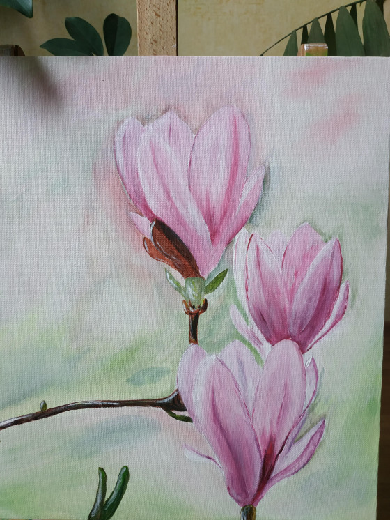 Painting акрилом Магнолия