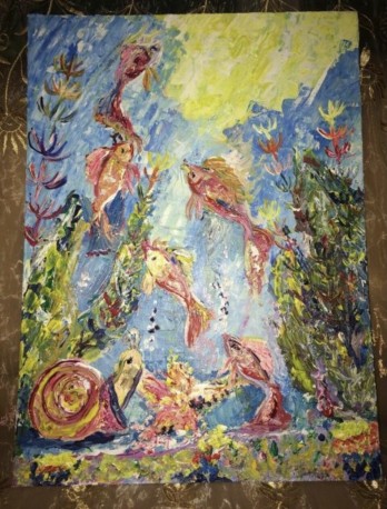 Painting в смешанной технике Подводный мир