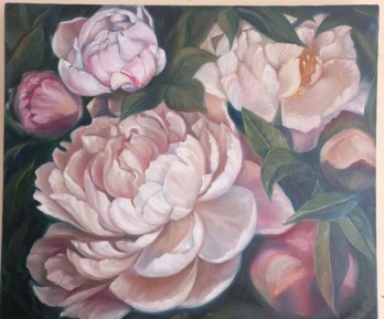 Painting маслом Піони 