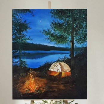 Painting маслом Ночная рыбалка