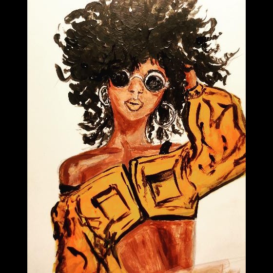 Painting акрилом Афро