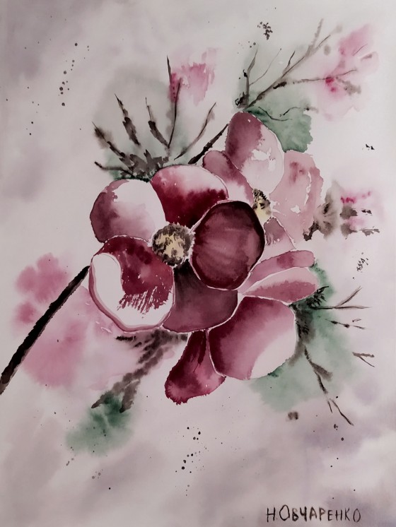 Painting акварелью Весна идет