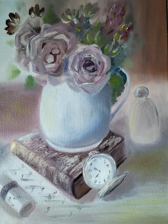 Painting маслом Розовые цветы