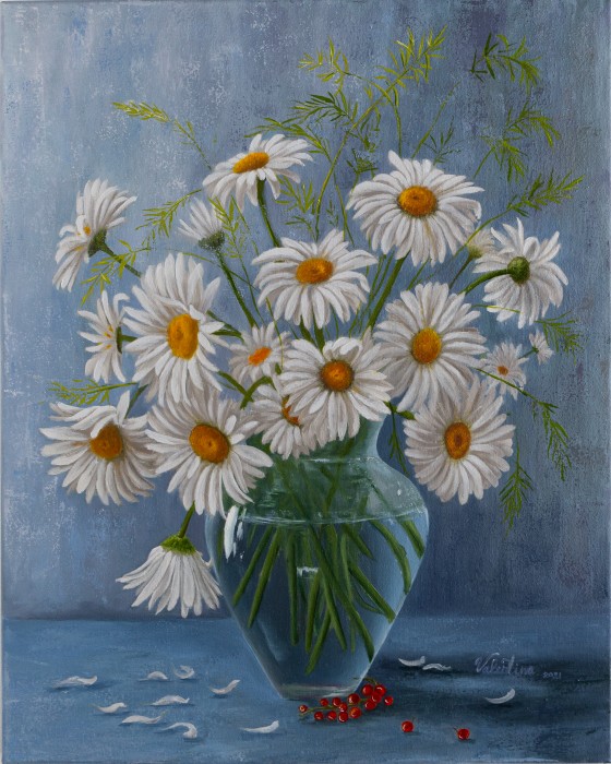 Painting маслом Ромашки 