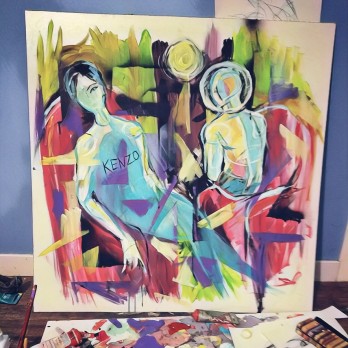 Painting акрилом Полнолуние 