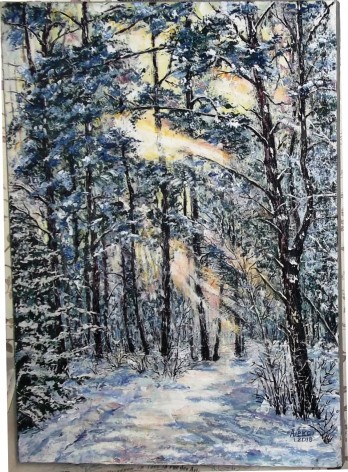 Painting маслом Морозное утро