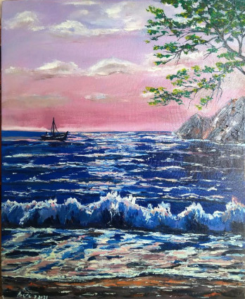Painting маслом seascape