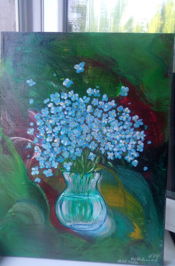 Painting акрилом Незабудки