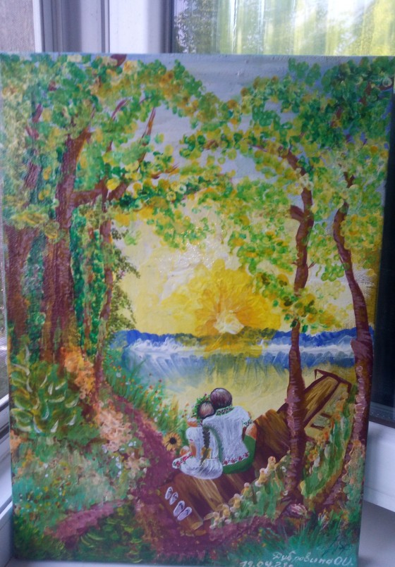 Painting акрилом Воспоминания