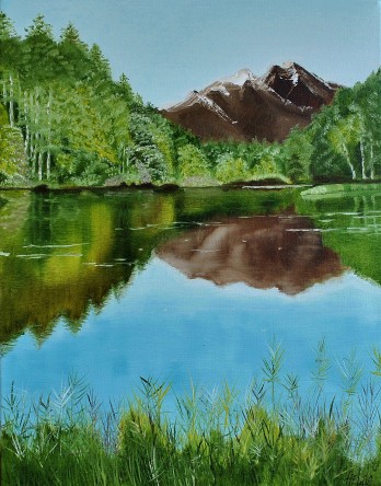 Painting маслом Горное озеро