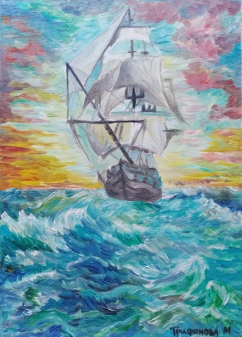 Painting маслом Парусник