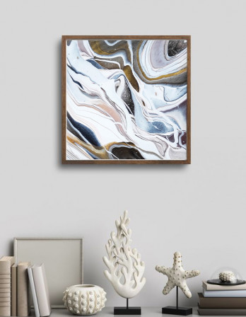 Painting акрилом Картина в технике Fluid Art, абстракция, 35 x 35 см