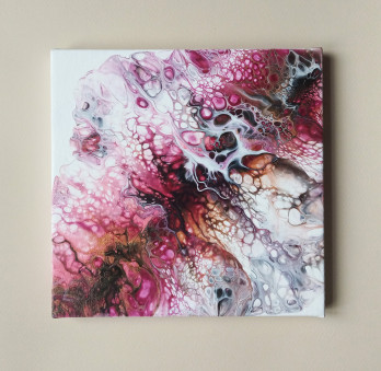Painting акрилом Картина в технике Fluid Art, жидкий акрил, 20 х 20 см
