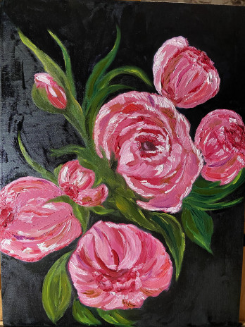 Painting маслом Пионы