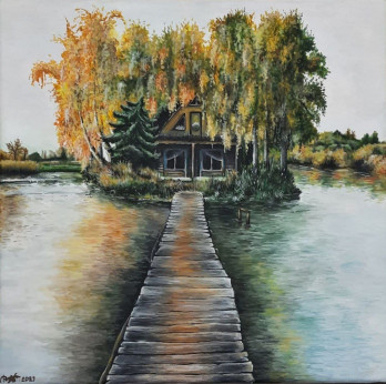 Painting гуашью Дом Рыбака