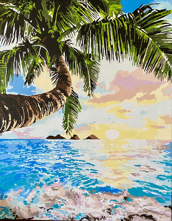 Картина акрилом Пальма