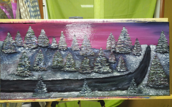 Картина маслом Зимняя сказка