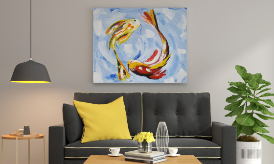 Картина акрилом Интерьерная картина "Магия Золотых рыбок"