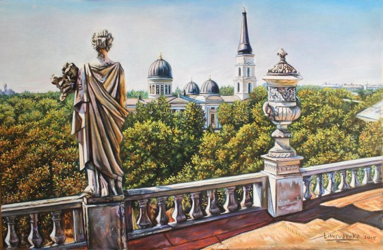 Картина пастелью "Вид с дома Фридмана на Спасо-Преображенский кафедральный собор"