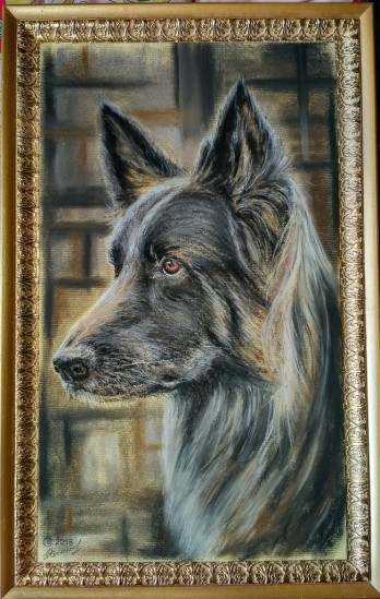 Картина пастелью Шеба