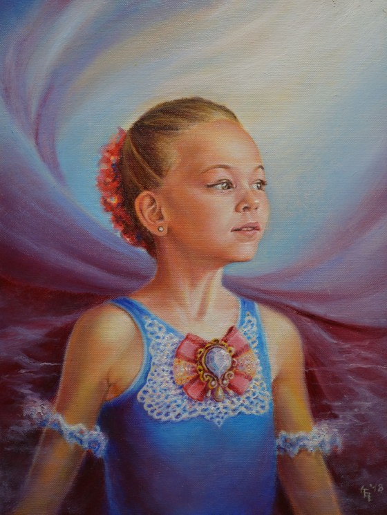 Картина маслом In the whirlpool of young ballet