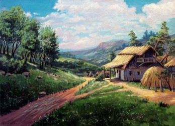 Картина маслом Карпатський пейзаж